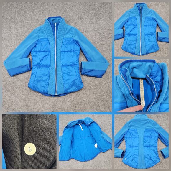 Lululemon Womens 6 St Moritz Beaming Blue Fleece Puffer Full Zip Jacket - Picture 1 of 16